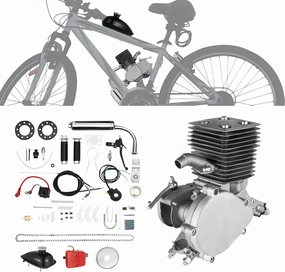 100CC Bicycle Engine Kit, 2 Stroke Bike Motor Kit Petrol Gas Motor Conversion Kit Air-Cooling Motorized Bicycle Kit Super Fuel-efficient Modified Full Set for 26-28" Bikes with V-Frame
