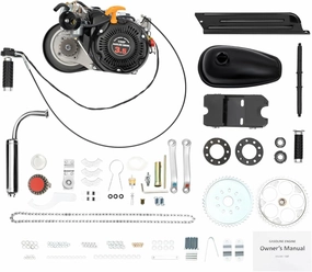 100cc Bicycle Engine Kit, 4 Stroke Bike Motor Kit, Gas Motorized Motor Bike Modified Engine Motorized Bicycle,Low Fuel Consumption，3600rpm Speed,56mm Cylinder Diameter,For 26-28" Bikes