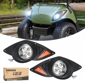 10L0L Golf Cart for Headlight for Yamaha G29 Drive,Gas/Electric Golf Cart Headlight Kit, 12V Compatible Lighting Assembly Driver & Passenger Side Replacement