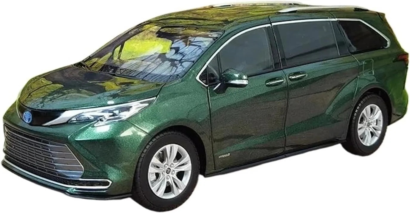 1:18 for Sienna MPV Simulation Alloy Car Model Collection Ornament Decoration Mini Simulation Toys(Green)
