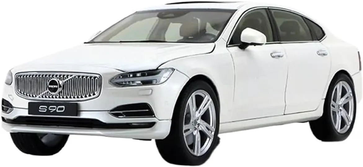 1:18 for Volvo S90 Alloy Car Model Artwork Souvenir for Collection and Display Mini Simulation Toys(White)