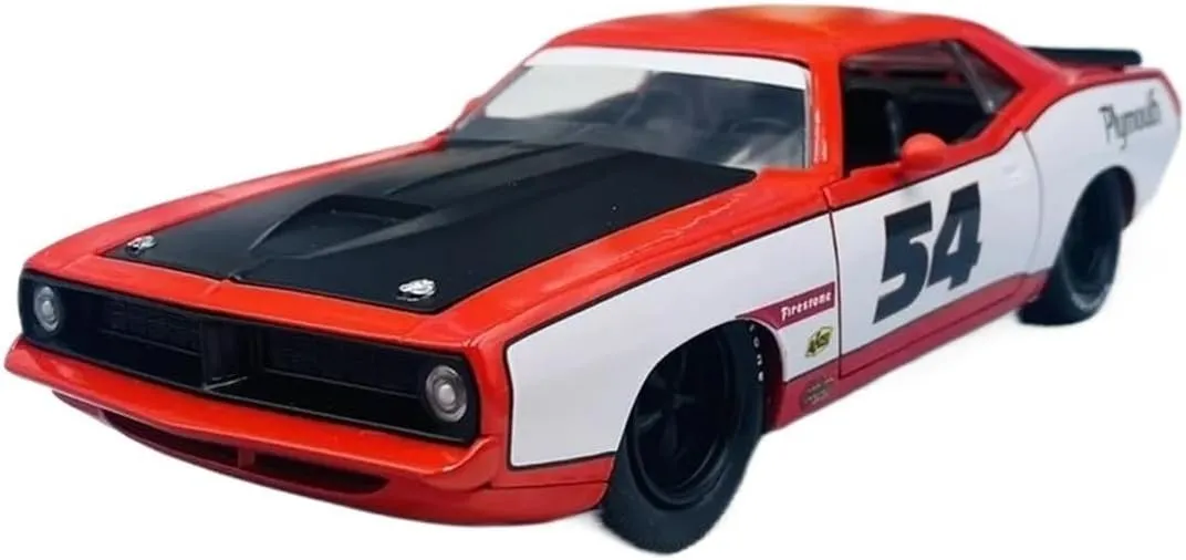 1:24 for Plymouth Barracuda 1973 Simulation Alloy Car Model Multifunctional Decorative Souvenirs Mini Simulation Toys(Red)
