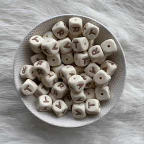12mm Beige w/ Camel Letters