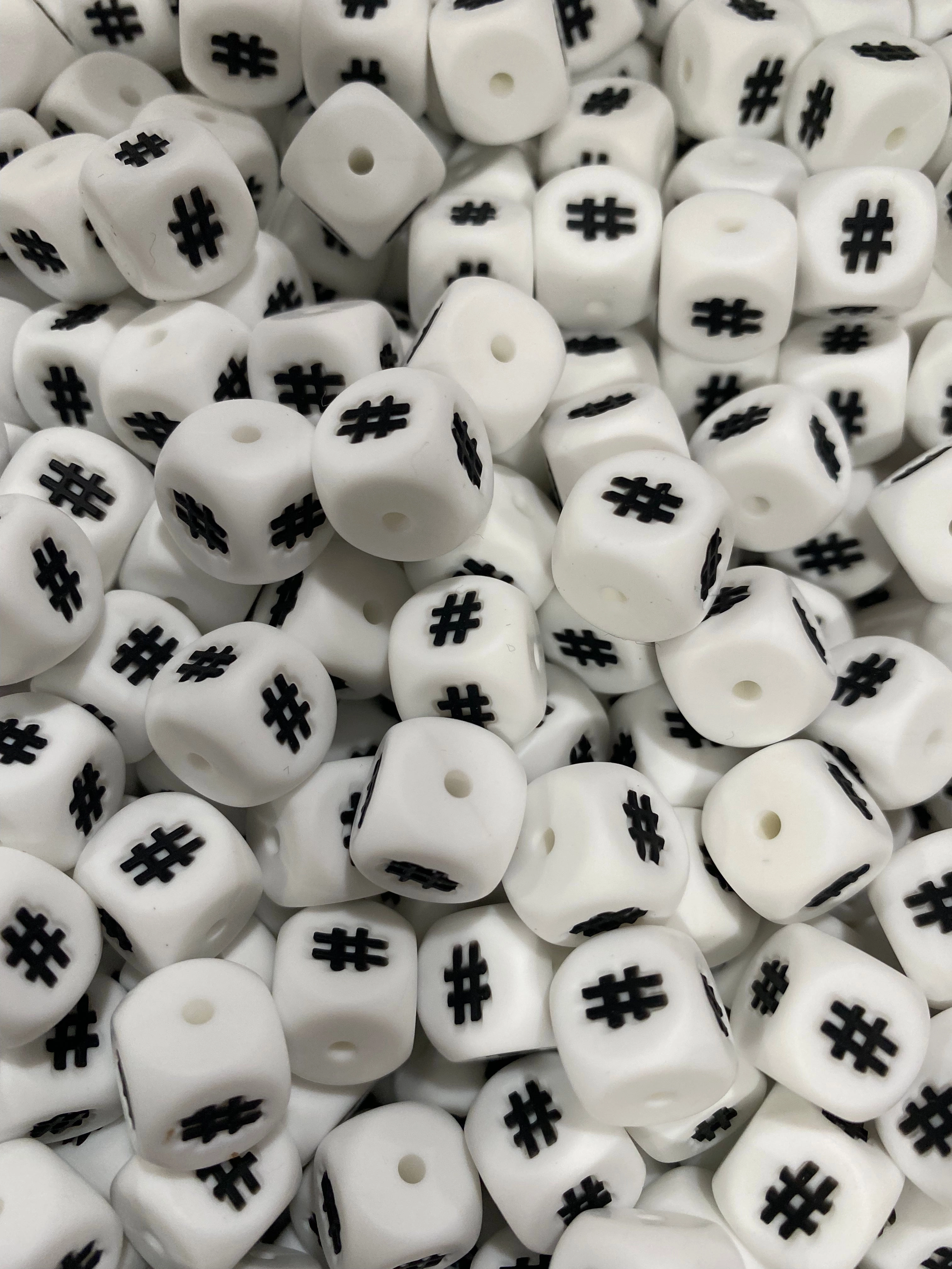12mm Square White Symbols