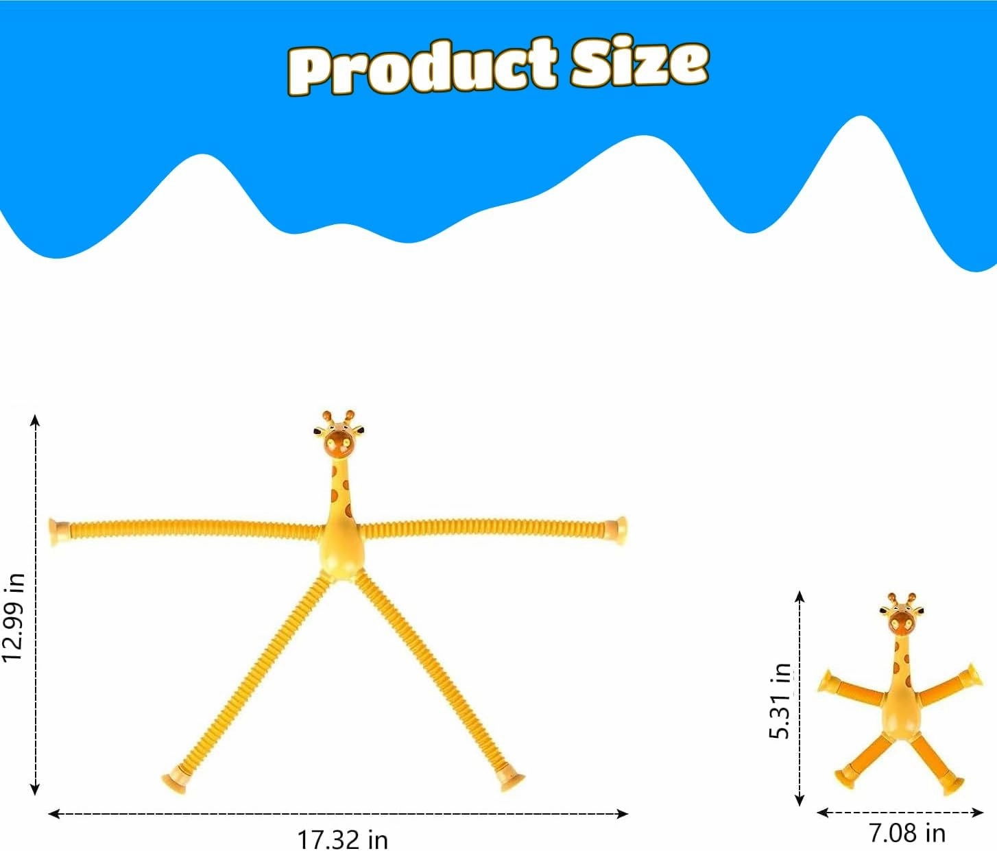 12PCS Telescopic Suction Cup Giraffe Pop Tubes, Toddler Sensory Toys, Fidget Toys for Kids, Treasure Box Prizes