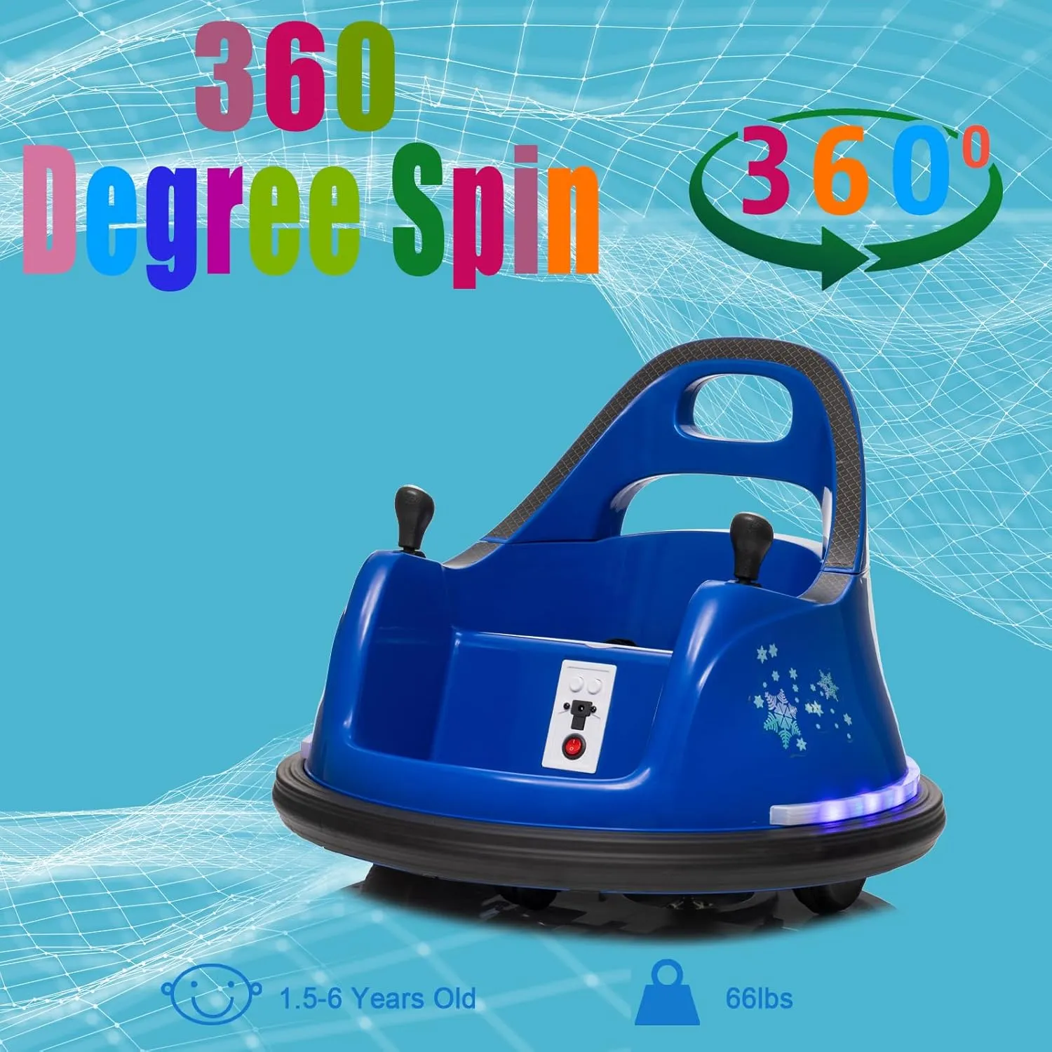12V Electric Ride On Bumper Car for Kids & Toddlers, Baby Bumping Toy Car with Remote Control, 360 Degree Spin, Battery Powered Electric Ride on Bumping Toy Gifts for Boys Girls, Dark Blue