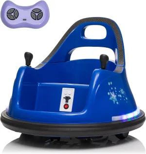 12V Electric Ride On Bumper Car for Kids & Toddlers, Baby Bumping Toy Car with Remote Control, 360 Degree Spin, Battery Powered Electric Ride on Bumping Toy Gifts for Boys Girls, Dark Blue