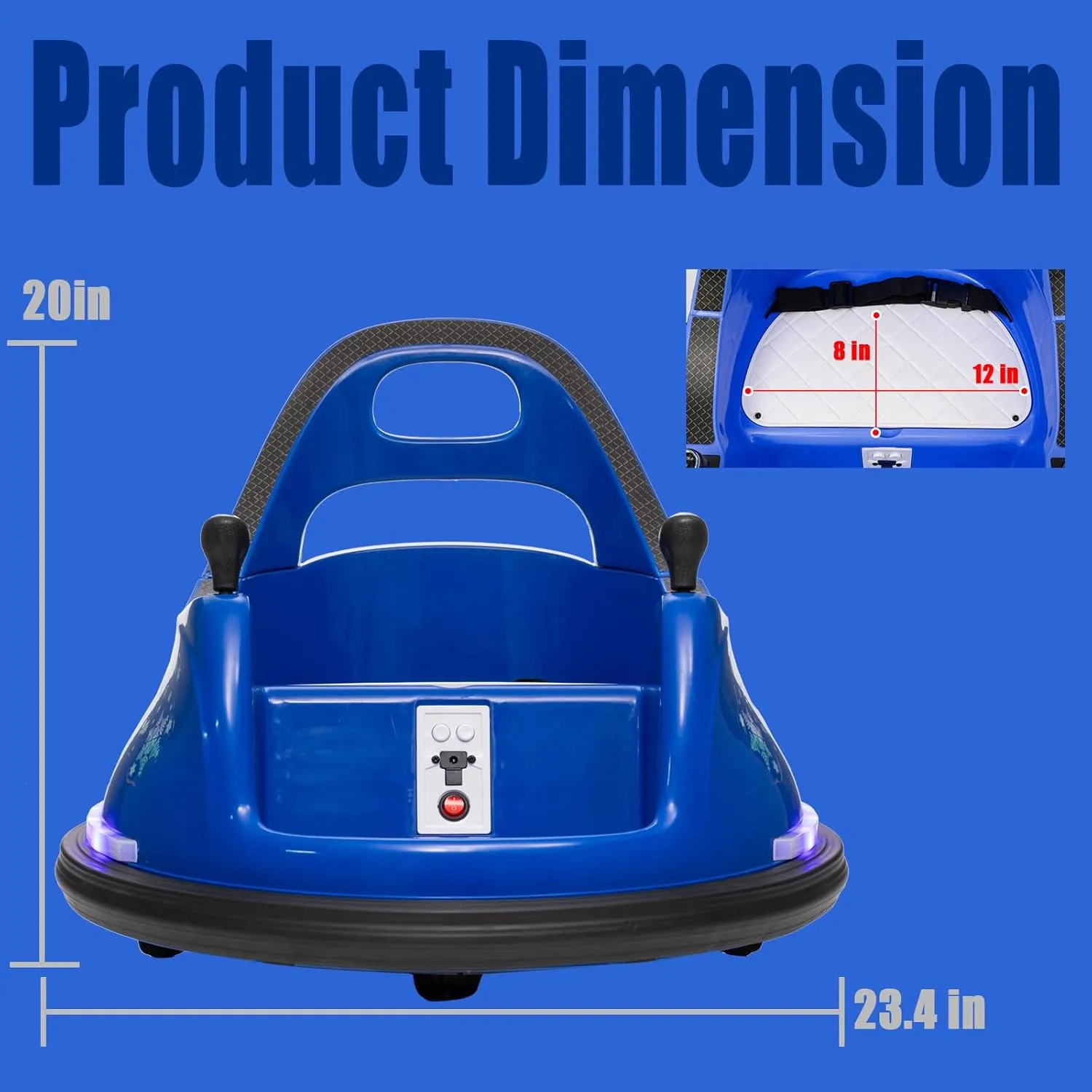 12V Electric Ride On Bumper Car for Kids & Toddlers, Baby Bumping Toy Car with Remote Control, 360 Degree Spin, Battery Powered Electric Ride on Bumping Toy Gifts for Boys Girls, Dark Blue