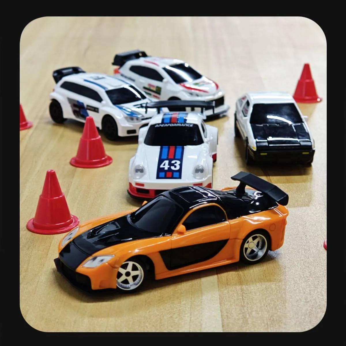 1/43 Mini 4WD RC Drift Gyro Car, 2.4G Full-Proportional Mini Electric RC Racing Car Model with LED Lights,15 KM/H High Speed Sports Vehicle