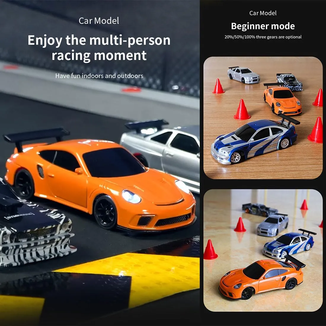 1/43 Scale 2.4G 4WD Full-Proportion High-Speed Car Remote Control Sports Car, RC Electric Mini Racing Drift Car Model, RC Car Toy for Adults Teens - Gyroscope RTR Version/4303