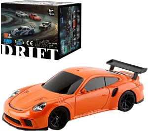 1/43 Scale 4WD Drift Car, 2.4G Full-Proportion High Speed 15KM/H, RC Electric Mini Racing Car Model, Indoor Mini RC Toys Hobbyist Gift (RTR Version)