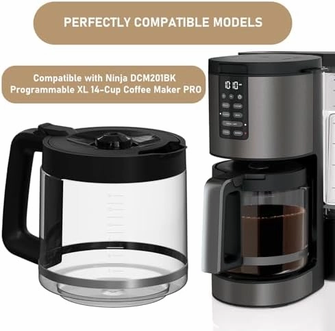 14-Cup DCM201 Coffee Maker Carafe Coffee Pot Replacement Compatible with Ninja DCM201, DCM201CP, DCM201BK Programmable XL 14-Cup PRO Coffee Maker