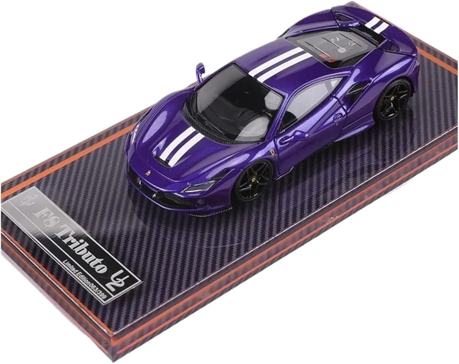 1:64 for Ferrari F8 Tributo Resin Car Model Home Decoration Ornaments Mini Simulation Toys(Black)
