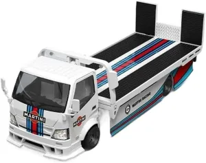 1:64 for Martini Spoon H300 Juego De Remolque De Transporte Plano Simulation Static Car Model Mini Simulation Toys(White)