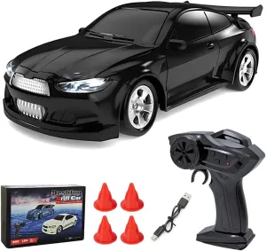 1/64 Scale Drift RC Car with Roadblock, 2.4GHZ Mini Racing Drift RC Car Model, 4WD Racing Mini Cars for Adult Enthusiasts