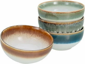 17546 Cascade Series 4-Piece Crockery Set, Buddha Bowl Set Made of Stoneware, Dishwasher and Microwave Safe, Quality Production