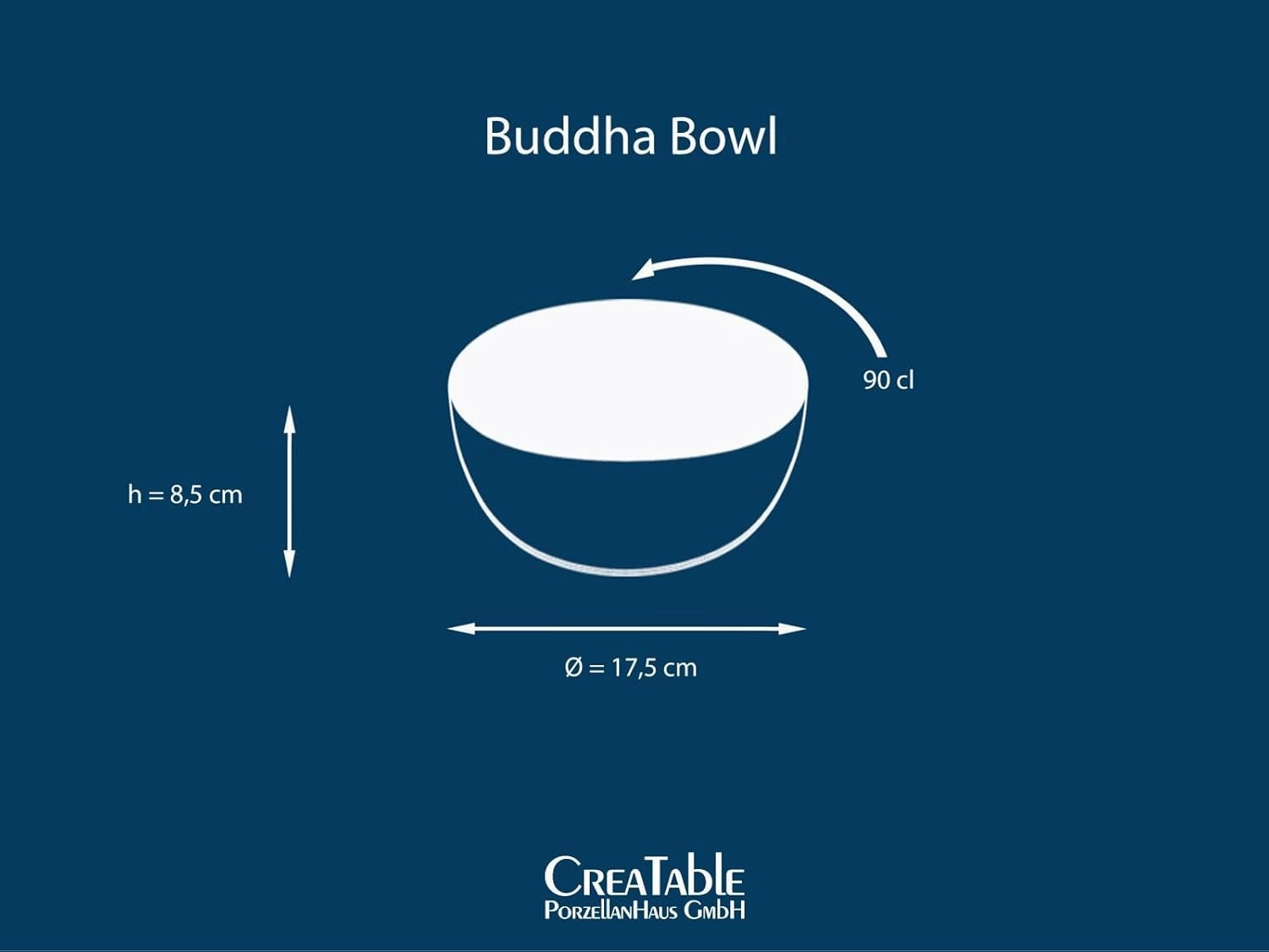 17546 Cascade Series 4-Piece Crockery Set, Buddha Bowl Set Made of Stoneware, Dishwasher and Microwave Safe, Quality Production