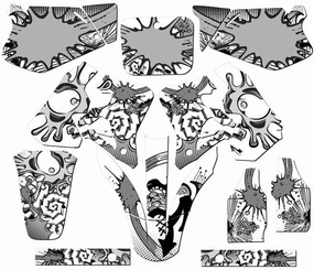 1995-1997 CR 125 R Zany White Senge Graphics Complete Kit Compatible with Honda