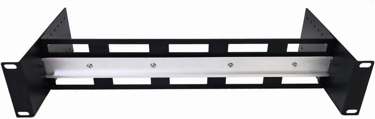 19 inch Rack Mount Din Rail Kit Depth Adjustable Rackmount Din Rail Chassis, Aluminum Rack Mount Bracket for 35mm Din-Rail Mounted Device Installed in 19” Rack or Cabinet