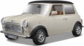 1 18 for BMW MINI Cooper 1969 Alloy Car Model Vintage Mini Emulation Collection Decorated Desk Toy Beige Models Motor Vehicles Toys
