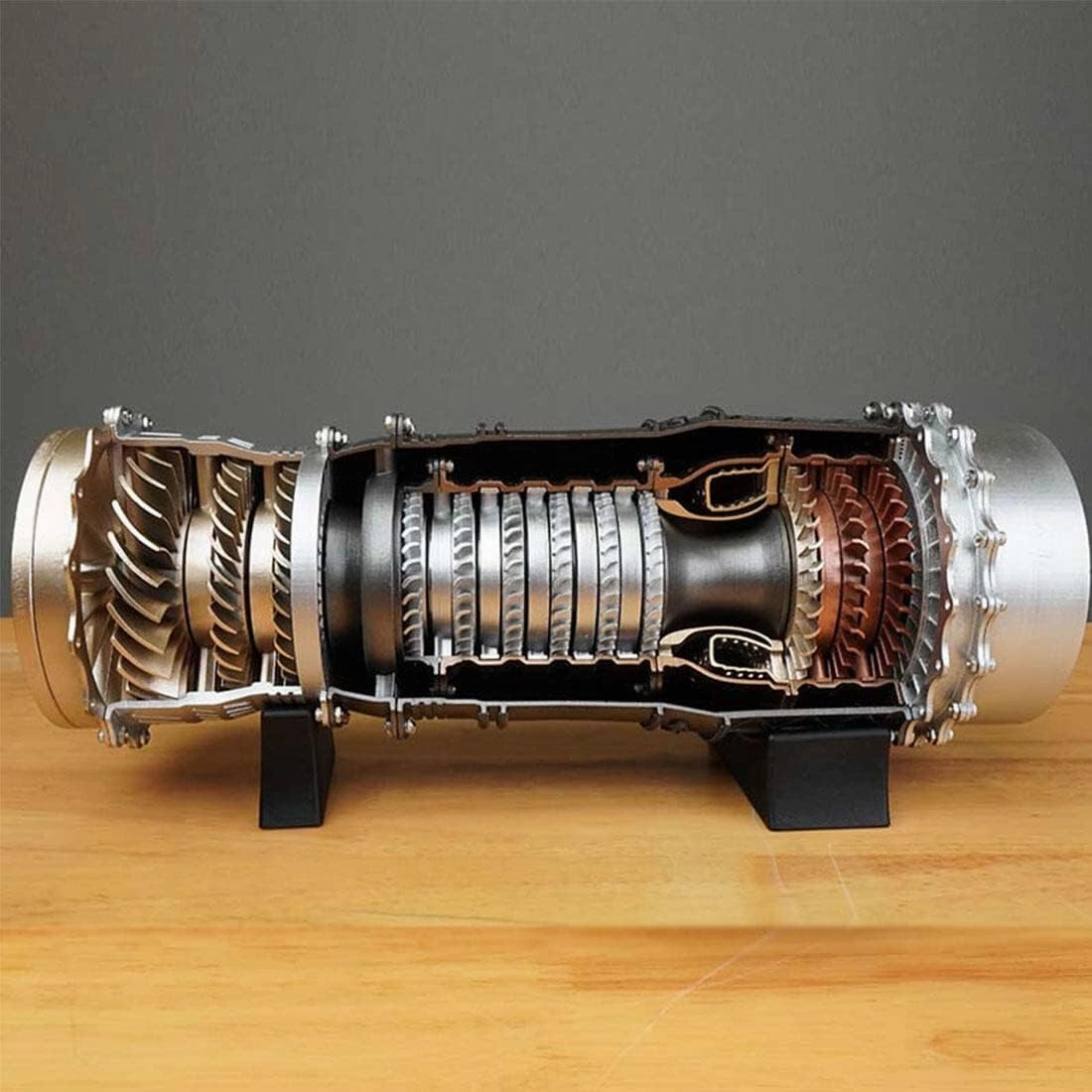 1/20 Scale Turbofan Fighter Engine Model Kit, 150PCS DIY Electric Assembly Engine with Motorized Display for Physical Science Experiment Demonstration
