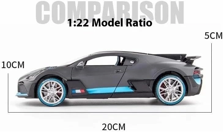 1:22 for Divo Alloy Sports Car Die-Casting Model Collection Display Ornaments(Chrome)