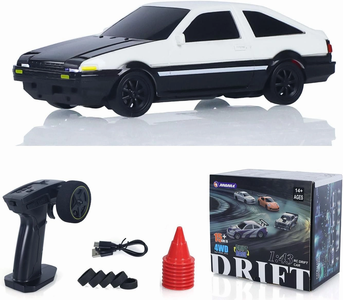 1/43 High Speed 2.4G Radio Controlled Racing Car 86 RC Drift Vehicle 4Wd RTR Mini Model Car Toy Radio Battery Hobby Grade Model for Adult