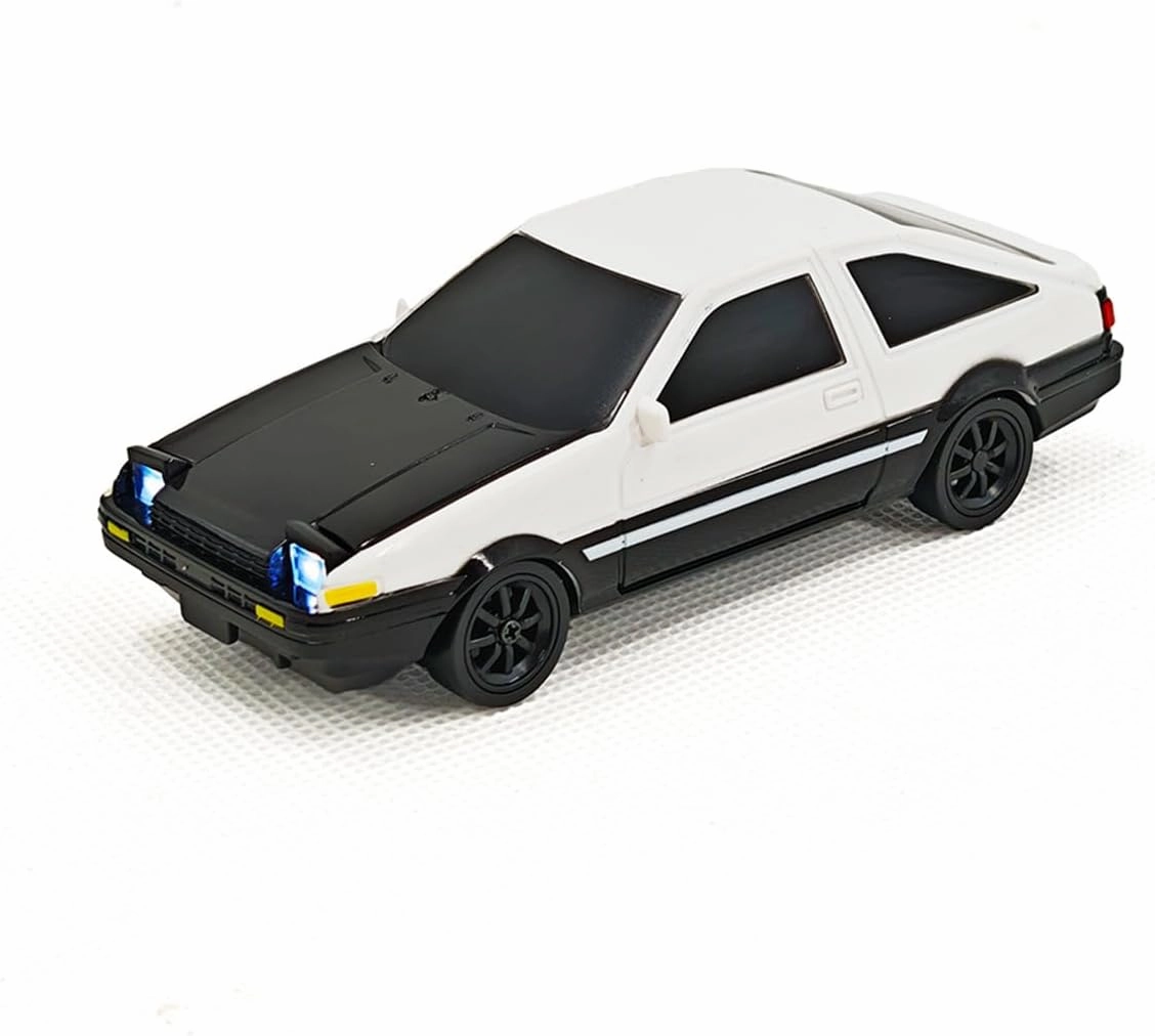 1/43 Scale RC Drift Racing Car, Gyro, 15KM/H High Speed, 2.4G Full-Proportional Mini Electric, Racing Car Model with LED Lights (Gyro RTR Version)