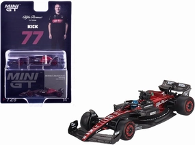 1:64 Diecast Model Car Compatible with Mini GT Alfa Romeo C43#77 Valtteri Bottas 2023 F1 2023 Australian GP Limited Edition MGT00729