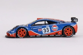 1:64 Scale Diecast Model Car Collectibles Compatible with Mini GT McLaren F1 GTR #33 1996 Le Mans 24Hr Gulf Blue, Limited Edition MGT00723