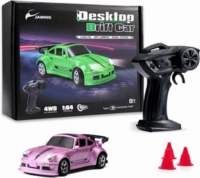 1/64 Scale Drift RC Car,Mini RC Sportscar 2.4Ghz with Gyro Mini Racing Drift Racing Remote Contrl Car Model Toys Hobby Gift for Adults and Kid (Pink)