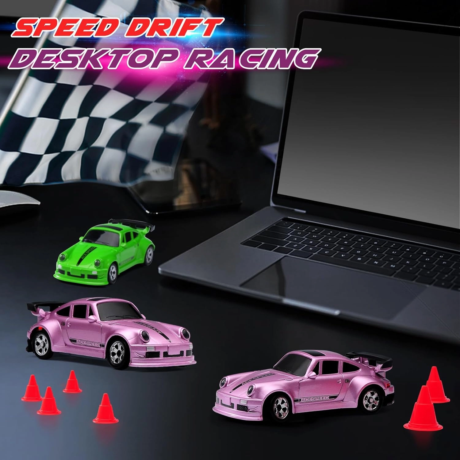 1/64 Scale Drift RC Car,Mini RC Sportscar 2.4Ghz with Gyro Mini Racing Drift Racing Remote Contrl Car Model Toys Hobby Gift for Adults and Kid (Pink)