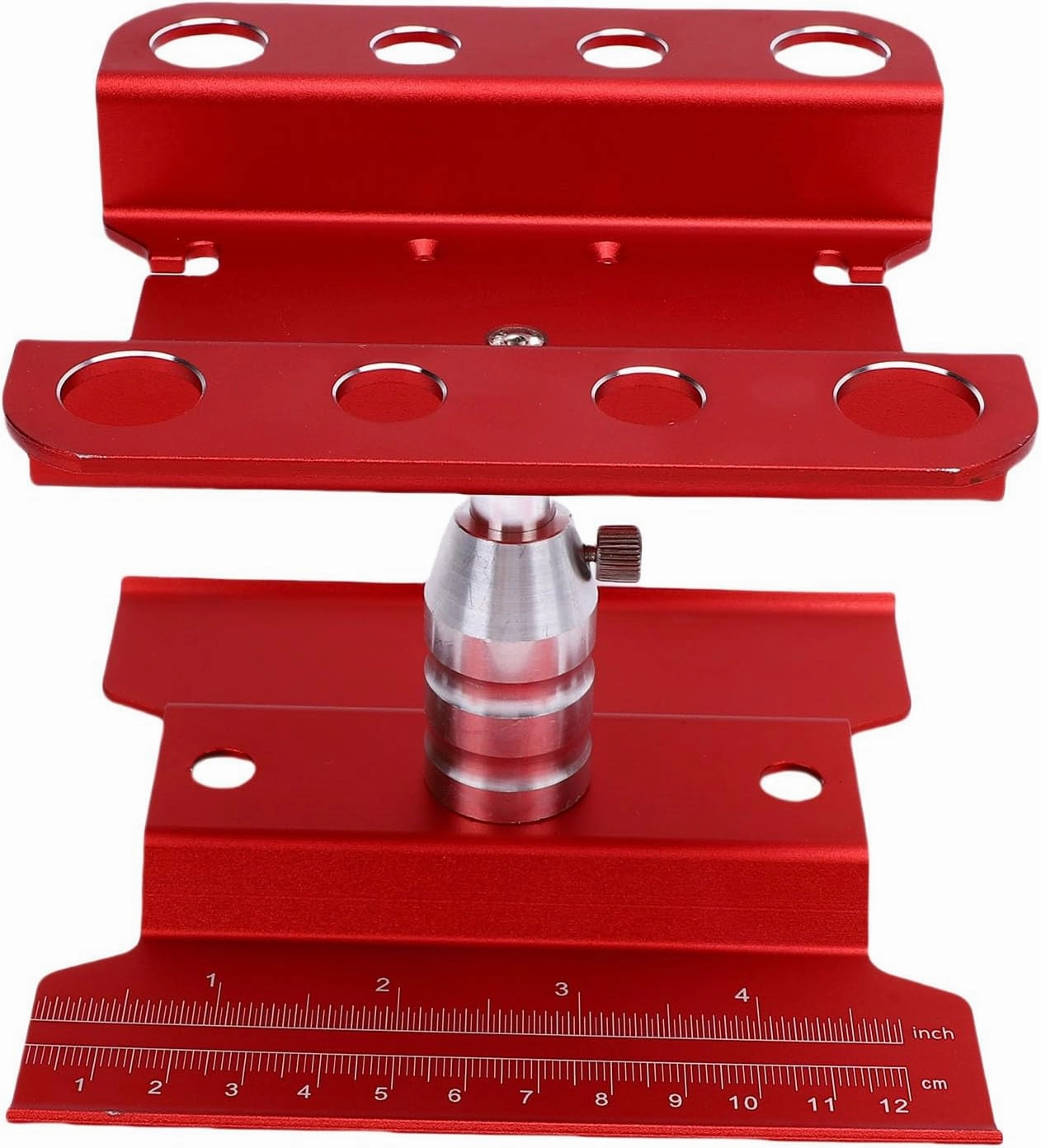 1/8 RC Car Work Stand, RC Car Work Stand 360 Degree Rotatable Accurate Rotating Bearings for Maintenance (Red)