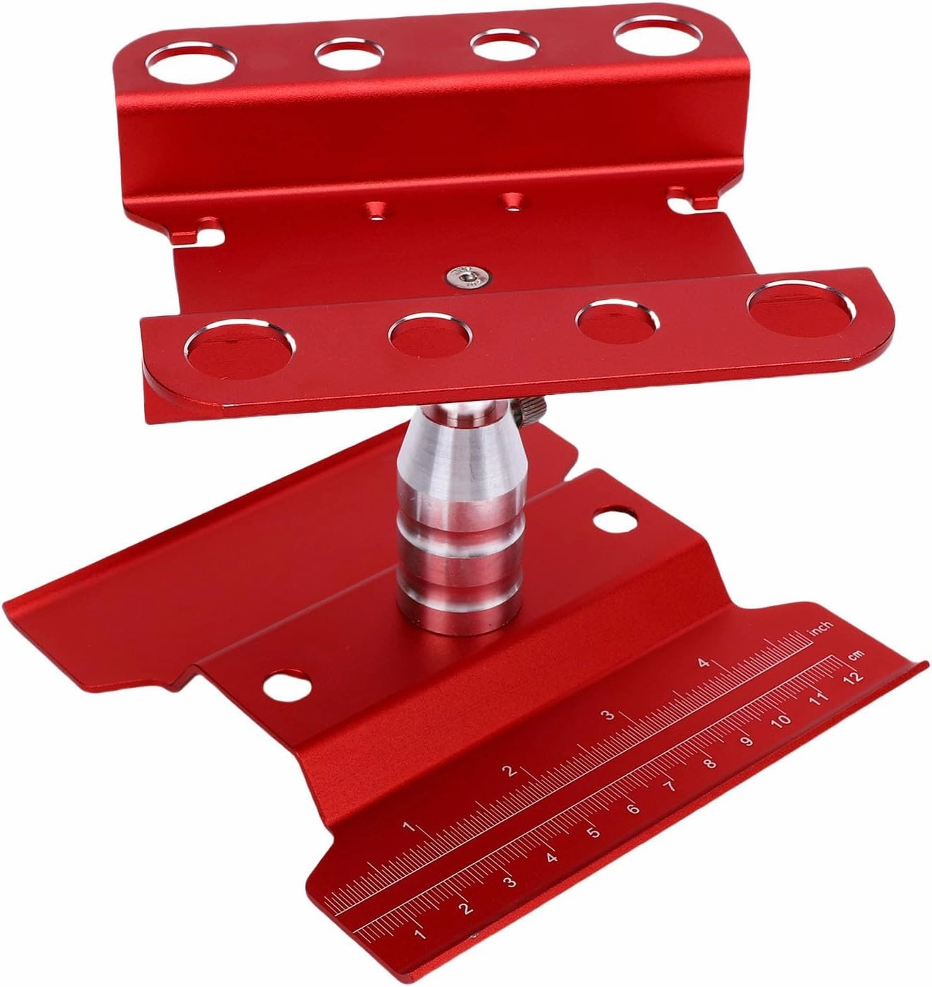 1/8 RC Car Work Stand, RC Car Work Stand 360 Degree Rotatable Accurate Rotating Bearings for Maintenance (Red)