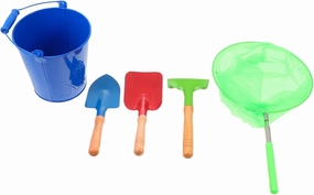 1 Set Beach Kit Playthings for Outdoor Fun for Play and Fishing Activities Includes Net Shovel Random Color