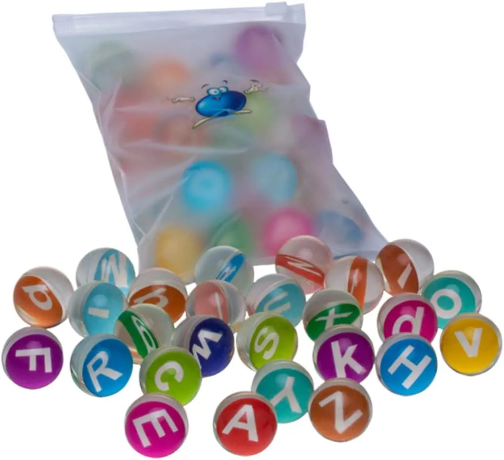 1set English Letters Pattern Bouncy Ball Fun Rubber Jumping Balls for Boy Girl for Playtime and Educational Activities for Parties and Boy Girl Events