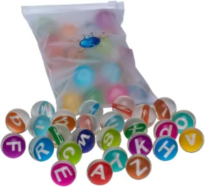 1set English Letters Pattern Bouncy Ball Fun Rubber Jumping Balls for Boy Girl for Playtime and Educational Activities for Parties and Boy Girl Events