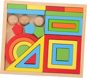 1Set Rainbow Building Block of Educational for Develops Imagination and Recognition Skills Safe and Stacking for Ages
