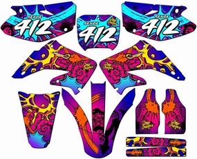 2002-2003 CR 125 R Zany Pink Senge Graphics Complete Kit with Rider I.D. Compatible with Honda
