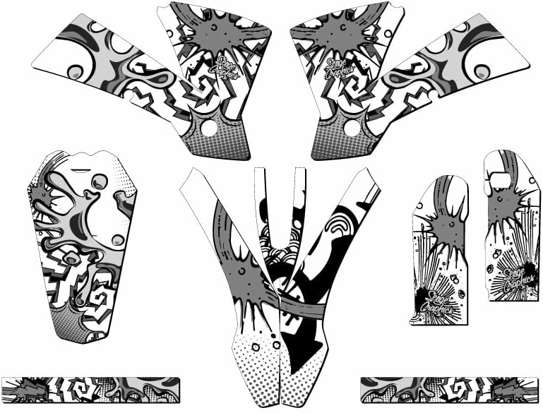 2003-2004 SX Zany White Senge Graphics Base Kit Compatible with KTM