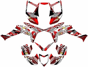 2005 TRX 450R Mayhem Red Senge Graphics Kit Compatible with Honda