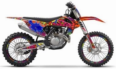 2014-2015 XCF-W Zany Orange Senge Graphics Complete Kit with Rider I.D. Compatible with KTM