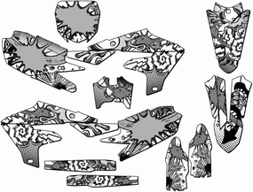 2019-2023 YZ 450 FX ZANY White Senge Graphics Complete Kit Compatible with Yamaha