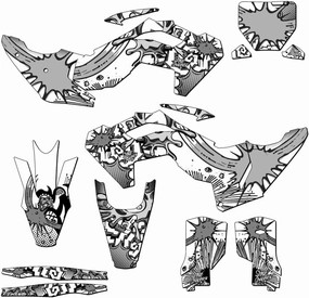 2023-2025 TC Zany White Senge Graphics Complete Kit Compatible with Husqvarna