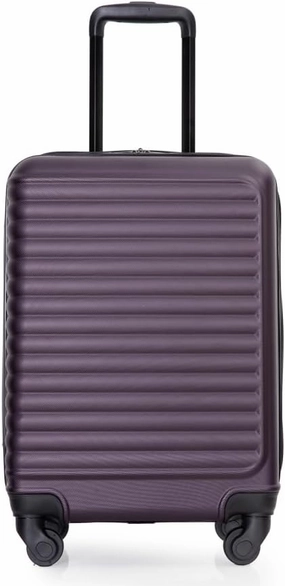 20" Carry On Luggage - Lightweight Hardshell Suitcase with 360° Spinner Wheels - Airline Approved Cabin Bag (Purple   ABS)