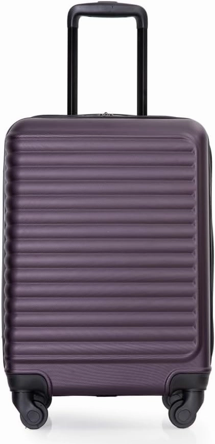 20" Carry On Luggage - Lightweight Hardshell Suitcase with 360° Spinner Wheels - Airline Approved Cabin Bag (Purple   ABS)