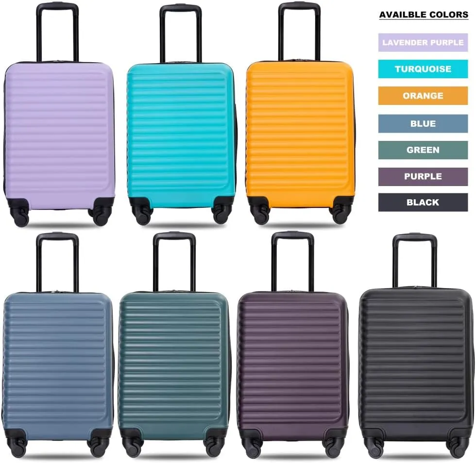 20" Carry On Luggage - Lightweight Hardshell Suitcase with 360° Spinner Wheels - Airline Approved Cabin Bag (Orange   ABS)