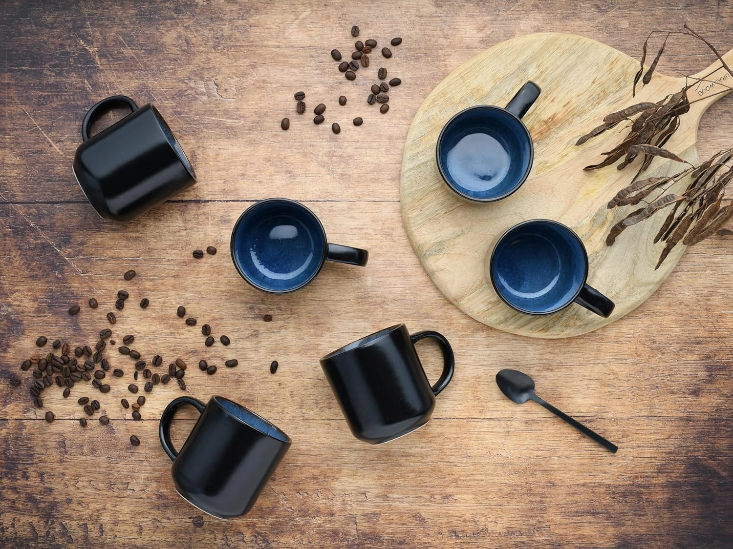 21552, Nordic Fjord Series, 6-Piece Crockery Set, Coffee Mug Set Made of Stoneware, Dishwasher and Microwave Safe, Quality Production