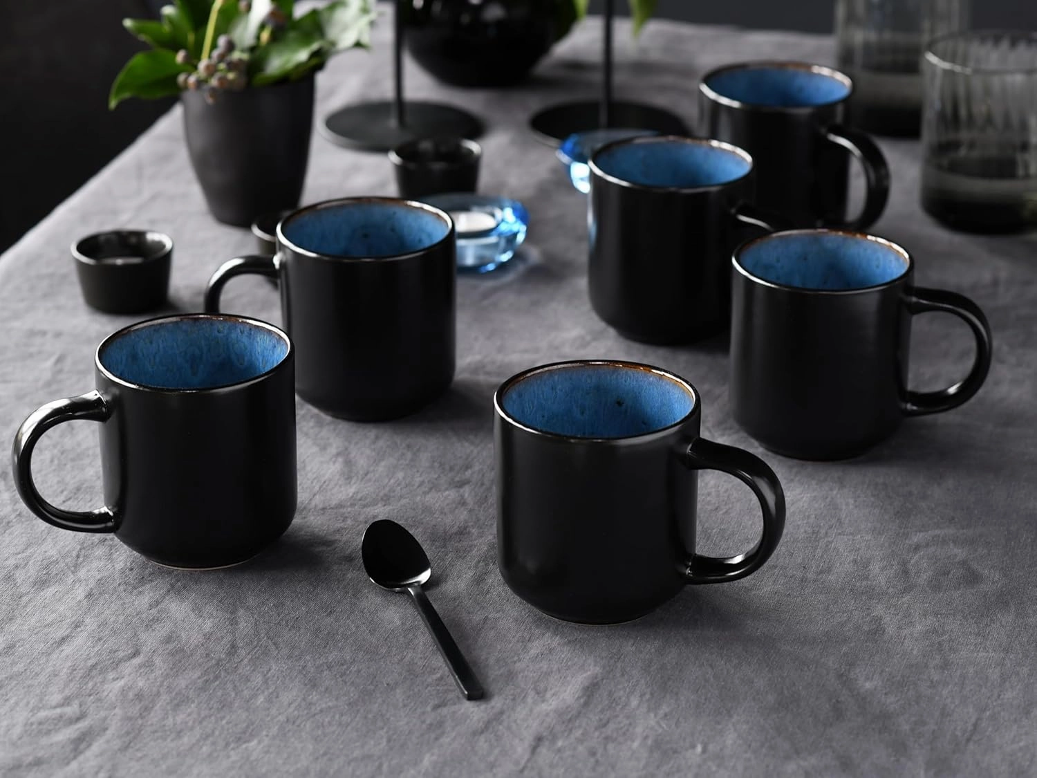 21552, Nordic Fjord Series, 6-Piece Crockery Set, Coffee Mug Set Made of Stoneware, Dishwasher and Microwave Safe, Quality Production