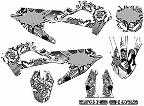 21-22 SRX CX 50 Zany White Senge Graphics Complete Kit Compatible with Cobra